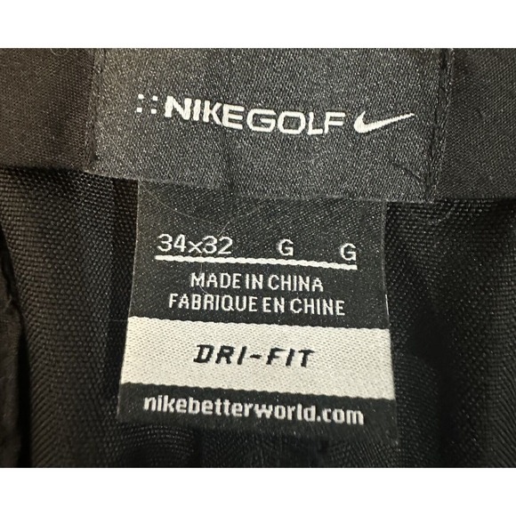 Nike Golf Dri Fit Pants Mens Size 34x32 Black Performance Tech Logo Pockets EUC - Picture 4 of 16